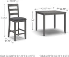 Signature Design by Ashley Bridson 5 Piece Dining Room Set, Includes Table & 4 Ladderback Barstools, Wood, Gray