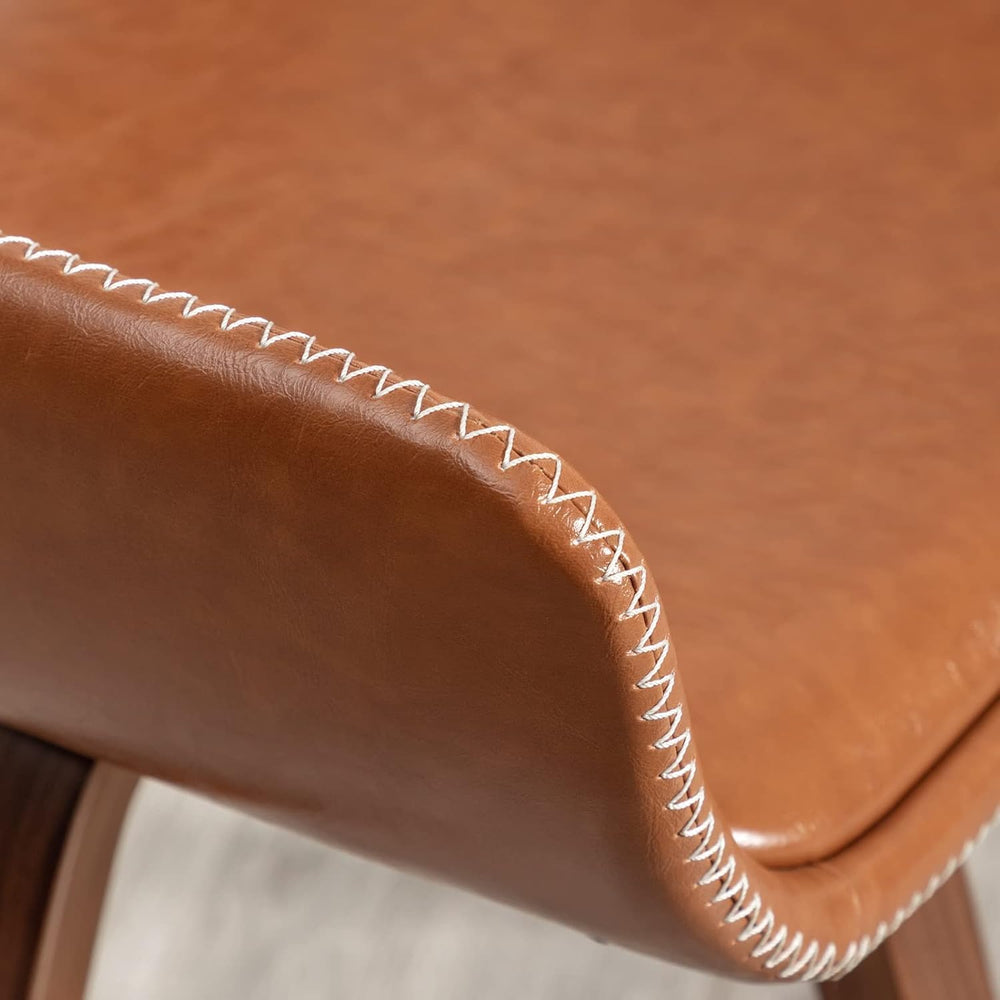 LUNLING Swivel Accent Faux Leather Dining Chairs, Mid Century Modern Chairs w...