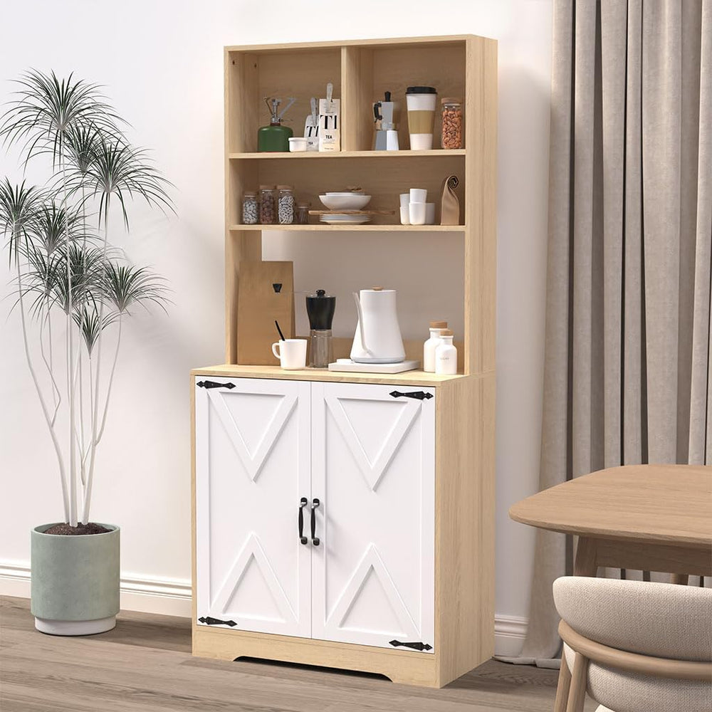 71" Kitchen Pantry Cabinet, Modern Freestanding Tall Cupboard Storage Ca...