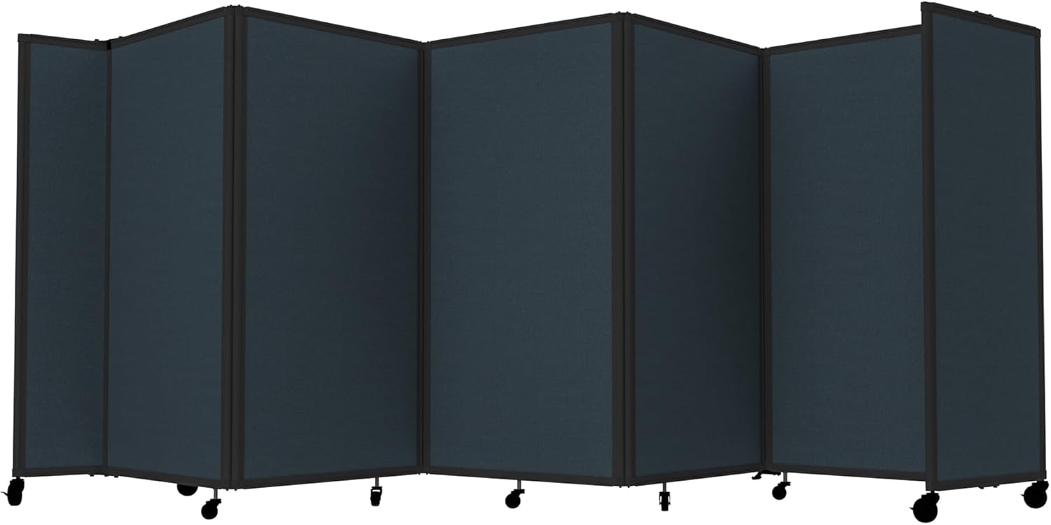 Versare Room Divider 360 Portable Wall Partition | Folding Panels | Large Freestanding Divider | Locking Wheels | Temporary Room Separator