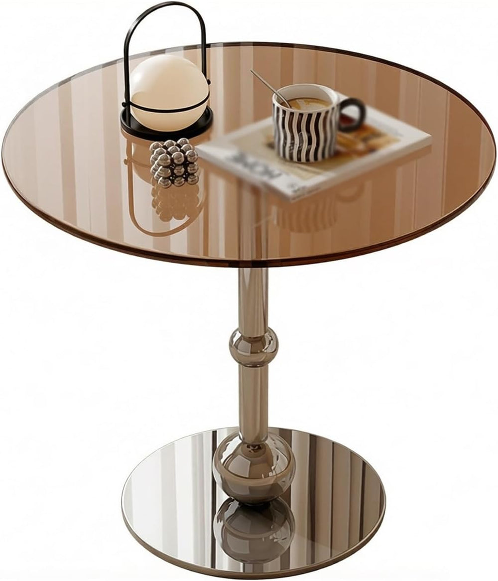 Bedside Table; Glass Coffee Table/Side Table with Stainless Steel Base—Suitab...