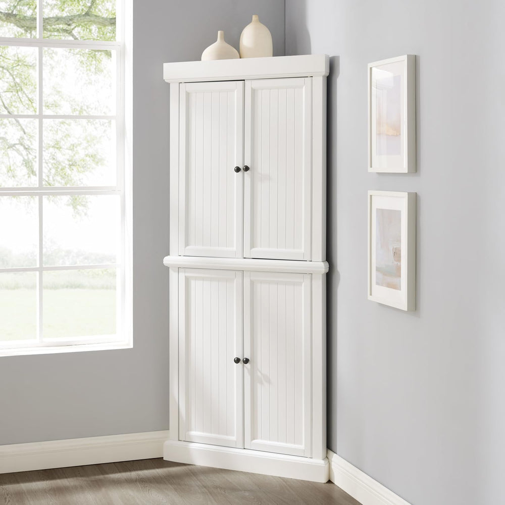 Maykoosh Tall Corner Pantry Cabinet - Modern Kitchen Storage, 2 Stackable Pan...