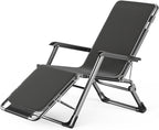 Portable Lounge Chairs Folding Reclining Chairs Sun Patio Chaise Pool Lawn Chaise with Soft Cushion(Recliner)