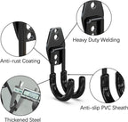 3-H Garage Wall Hooks 10 Pack, Garage Hooks Heavy Duty with Extra Welding Spots, Wall Storage Organizer for Hanging for Garden, Lawn, Yard (Black)