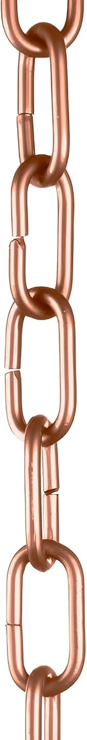 Monarch Rain Chains Aluminum Trad Link Brushed Copper Rain Chains for Gutters...
