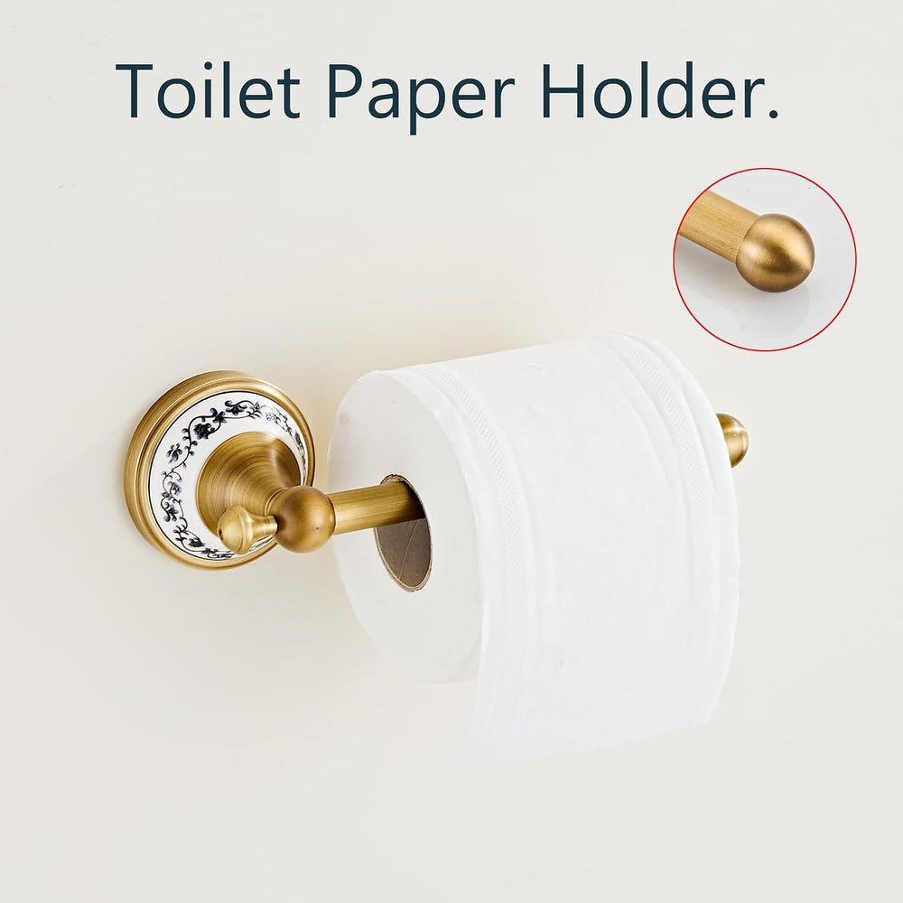 Antique Brass Toilet Paper Holder Hand Towel Holder, Bathroom Brass Hardware ...