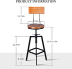 5 Pieces Industrial Dining Table Set Rustic Rectangular High Pub Table with Chairs Farmhouse Meeting Computer Desk and Stools for Office