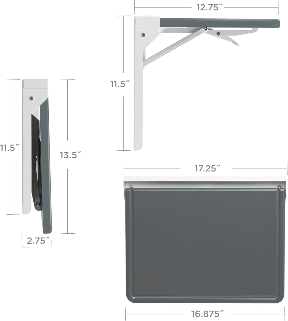 Carstens WALLAdesk™ Mini Wall Mounted Desk - Surf, 16.87 x 10.62, Durable, Pr...