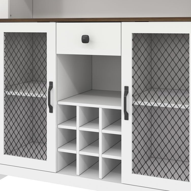 SOFTSEA Kitchen Pantry Cabinet with Built-in Power & USB Outlets, Kitchen...