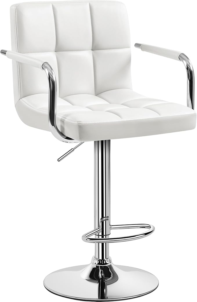 Yaheetech Bar Stools, PU Leather Adjustable Swivel Barstools, Hydraulic Kitch...