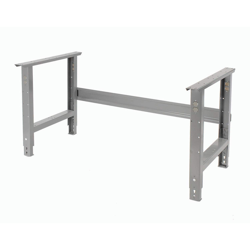 Global Industrial Adjustable Height Workbench, Maple Butcher Block Square Edge, 72"W x 36"D x 29-5/8 to 37-1/4"H, Gray