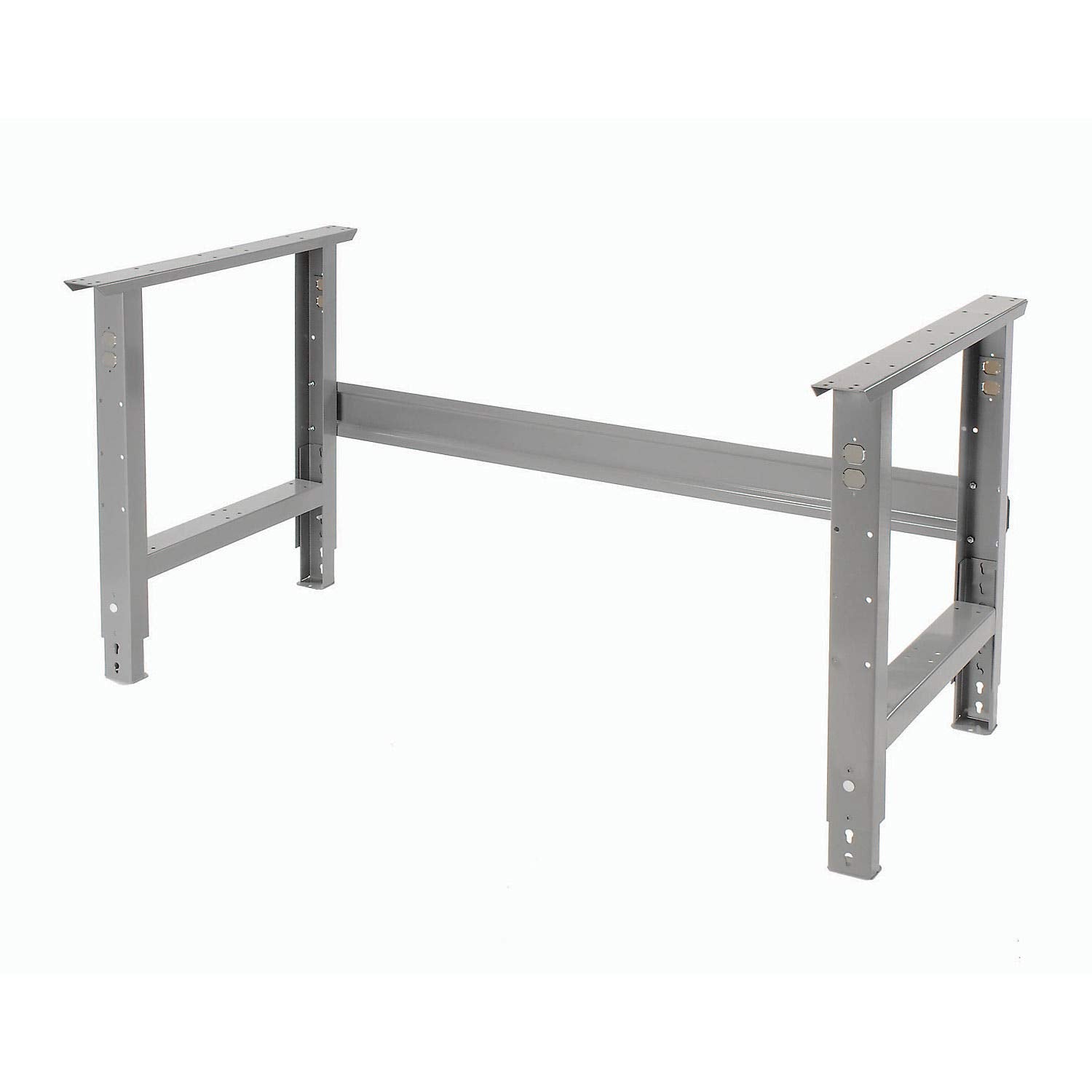 Global Industrial Adjustable Height Workbench, Maple Butcher Block Square Edge, 72"W x 36"D x 29-5/8 to 37-1/4"H, Gray