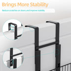 6-Tier Over The Door Pantry Organizer, Metal Hanging Storage Shelf with Adjustable 6 Baskets, Space-Saving Design Hanging Spice Rack for Kitchen, Bathroom, Laundry Room, Black