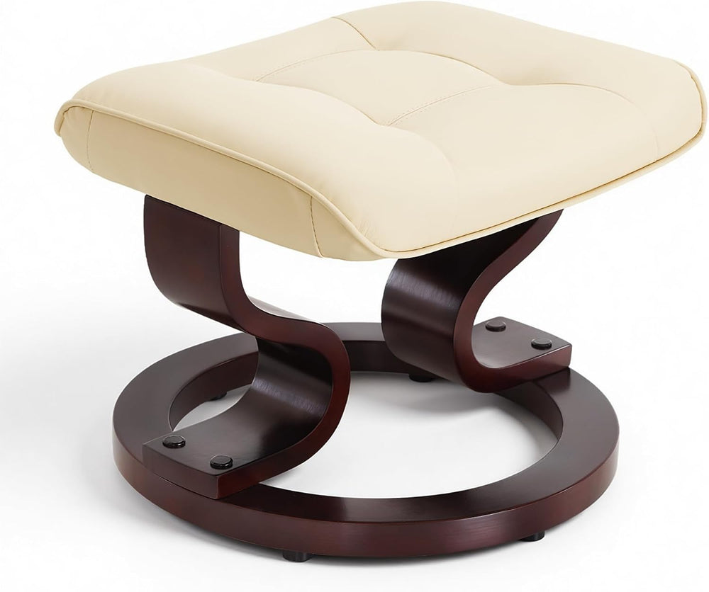 MCombo Manual Swivel Recliner with Ottoman, Faux Leather 9019