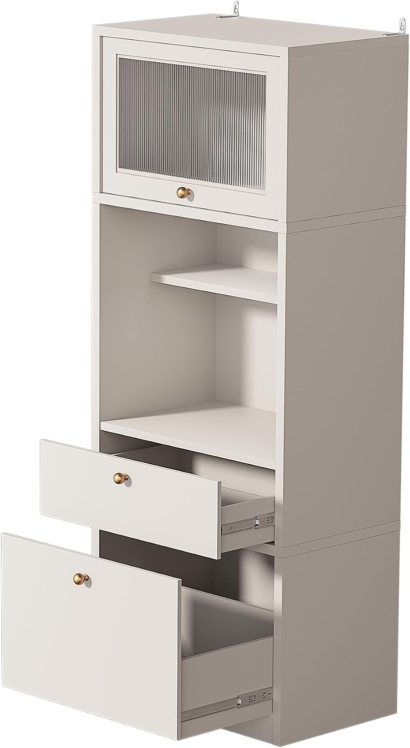 71" Tall Pantry Cabinet, Freestanding Storage Cabinet with Doors and Adj...