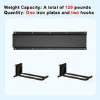 Garage Tool Organizer Wall Mount 16in- 2 Heavy Duty Hooks,120lbs Capacity, Garage Organization & Storage Rack for Broom, Rake & Snow Equipment - Tool Organizer & Men’s Gift Choice