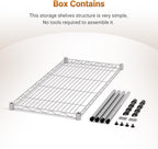 Simple Deluxe 1-Tier Shelving Unit, 29.92" W x 13.78" D x 14.96" H Steel Organizer Wire Rack, Chrome, 2 Pack