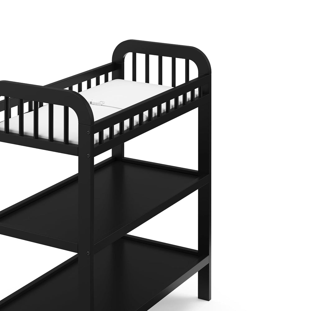 Storkcraft Pasadena Changing Table with Water-Resistant Changing Pad, Black