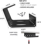 PAMO Cable Management Under Desk for Easy mounting Under-Table I Set of 3 - with 10X Cable Ties I Desk Organizer for Office/Home Office Table Thoughtful Cable Tray Holder