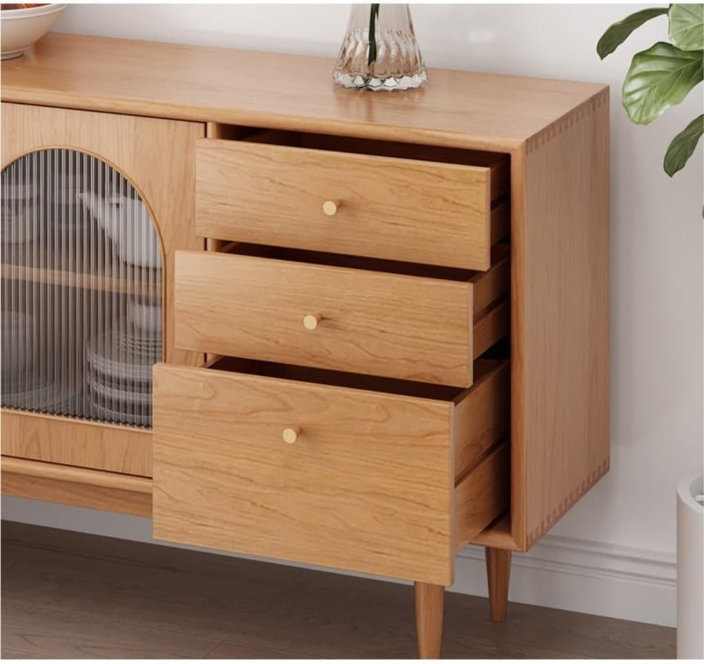 Entryway Cabinet Nordic Solid Wood Sideboard Modern Living Room Storage Cabin...
