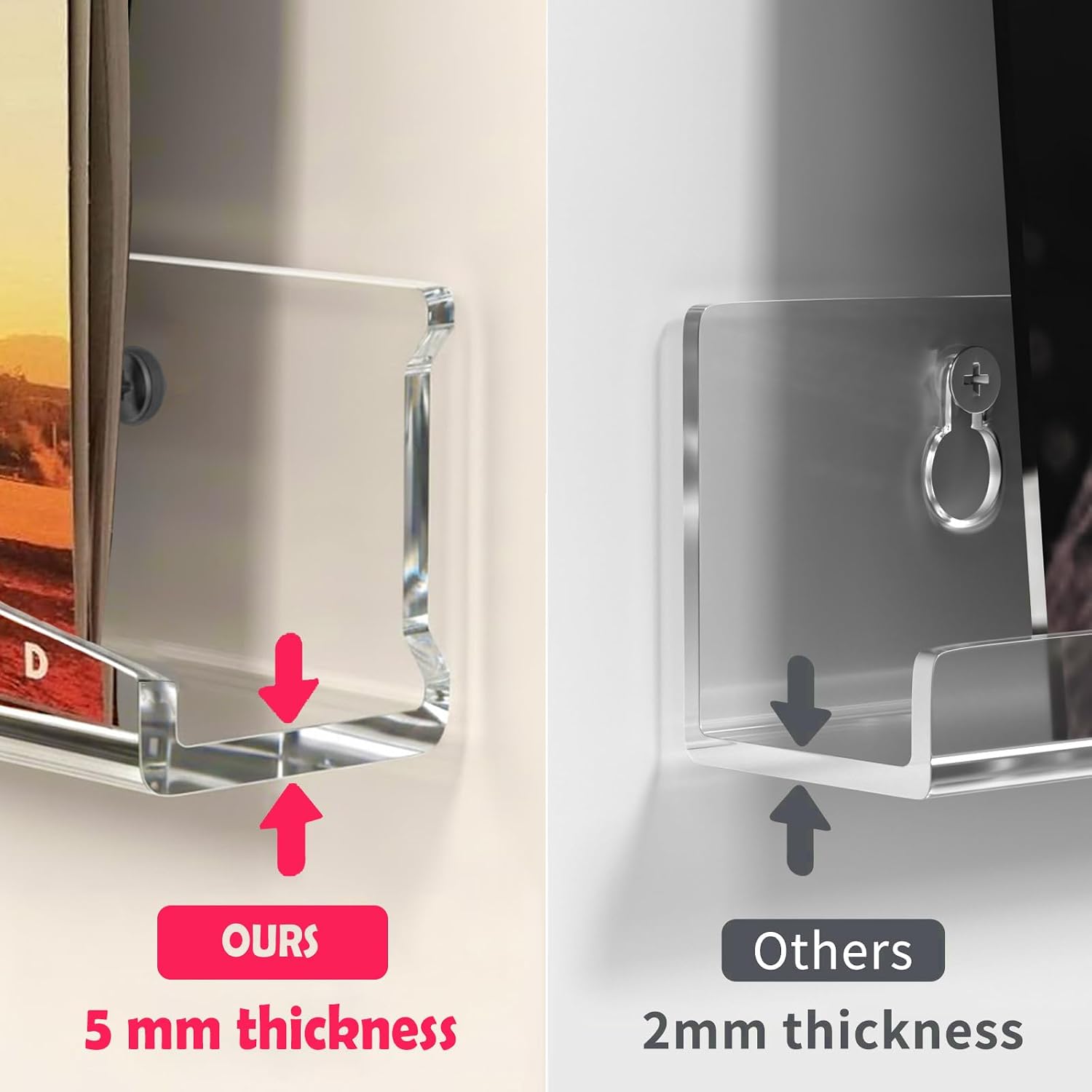 Clear Acrylic CD Wall Mount Display – Floating Compact Disc Holder hanger with Single-Screw Installation – Minimalist Wall Storage Organizer for Music Collections and Collectors