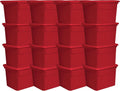 Sterilite 18 Gallon Stackable Storage Tote Container, Seasonal Home Decor, and Garage Organizer Bin with Lid, Red (16 Pack)
