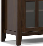 SIMPLIHOME Artisan TV Stand - 53 inch Wide Solid Wood Tall Media Console in Tobacco Brown, Contemporary Entertainment Center for Living Room for TVs up to 60 Inches with Drawers and Cable Management