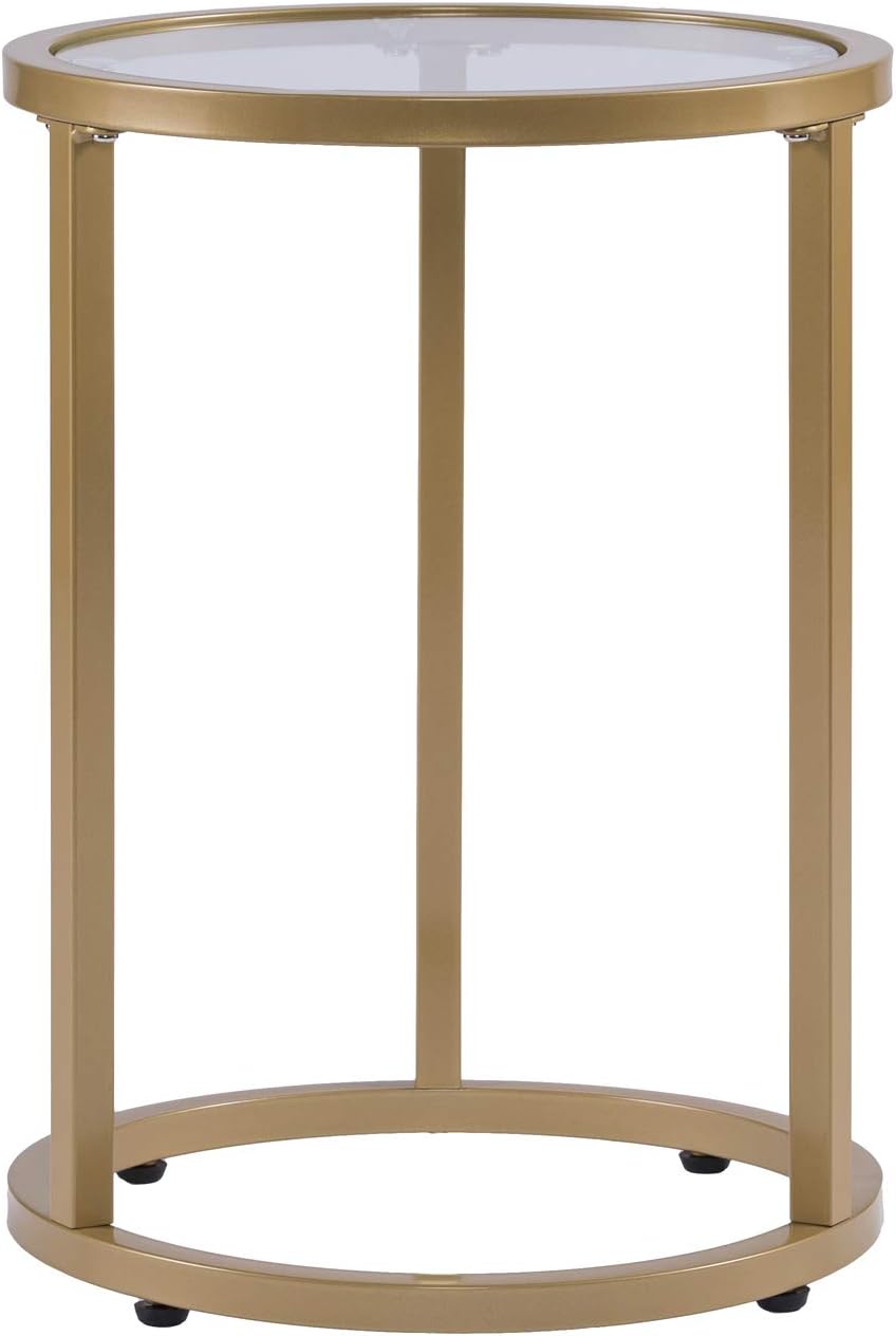 SEI Furniture Evelyn Glam Nesting Side Table 2pc Set, Gold (AMZ2924KC)