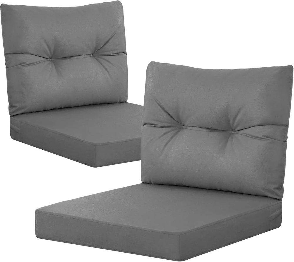 YEFU 24x24 Outdoor Cushions, Outdoor Seat Cushions Set of 2, Dark Gray
