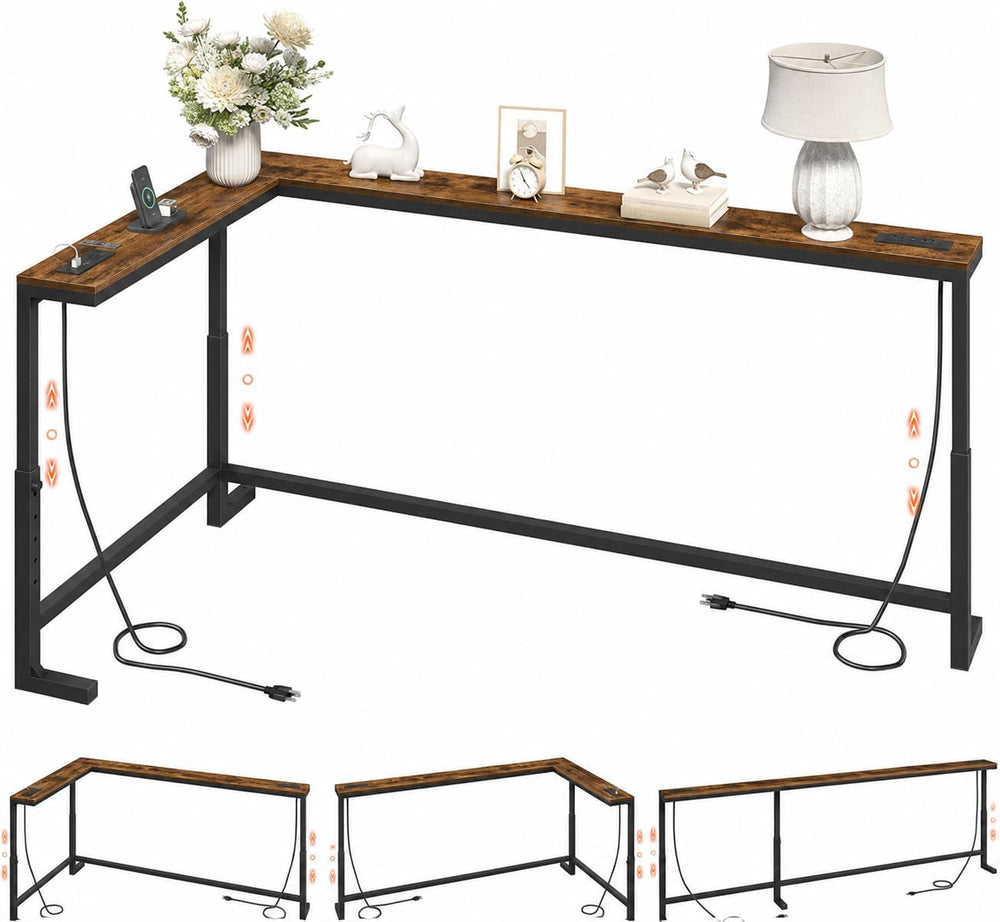 MAHANCRIS 102.3" Console Table with Adjustable Height(24.3"-32.7&qu...
