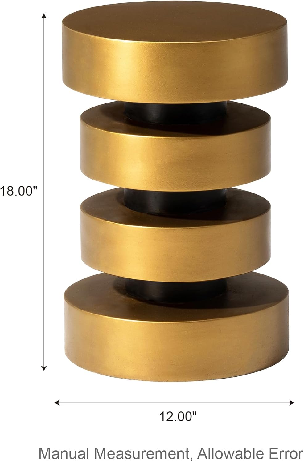 Glitzhome Gold Floating Disks Side Table & Accent Stool - 18" H Mode...