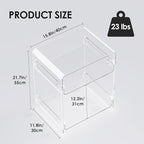 Clear Acrylic 3-Tier End Table/Nightstand – Sleek Bedside Storage with Durable Design, Perfect for Bedrooms, Living Rooms, or Modern Interiors – Ideal as a Bedside Table or Sofa Side Piece