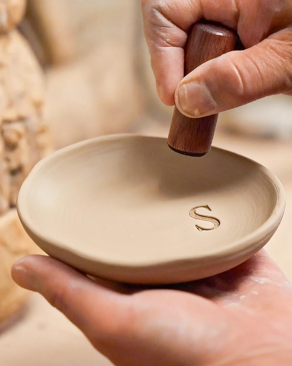 Ceramic Jewelry Tray Personalized Jewelry Dish Initial Ring Dish for Women | Engraved Initial, Handcrafted, Birthday Valentines Mother's Day Christmas Engagement Wedding Bridesmaid Gifts Monogram