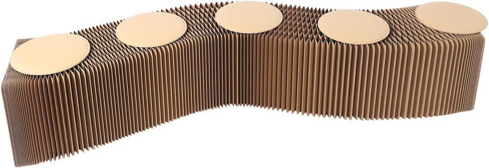 Folding Paper Stool with Pu Cushion,Accordion Paper Folding Sofa Chair,Scalab...