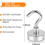 MIKEDE Magnetic Hooks Heavy Duty, 30Lbs Neodymium Magnets with Hooks for Refrigerator, 10Pcs Strong Cruise Hooks for Hanging, Magnetic Hanger for Grill, Toolbox, Storage