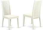 East West Furniture HLIP5-LWH-W 5 Piece Kitchen Table Set for 4 Includes a Round Dining Table with Pedestal and 4 Dining Room Chairs, 42x42 Inch, Linen White