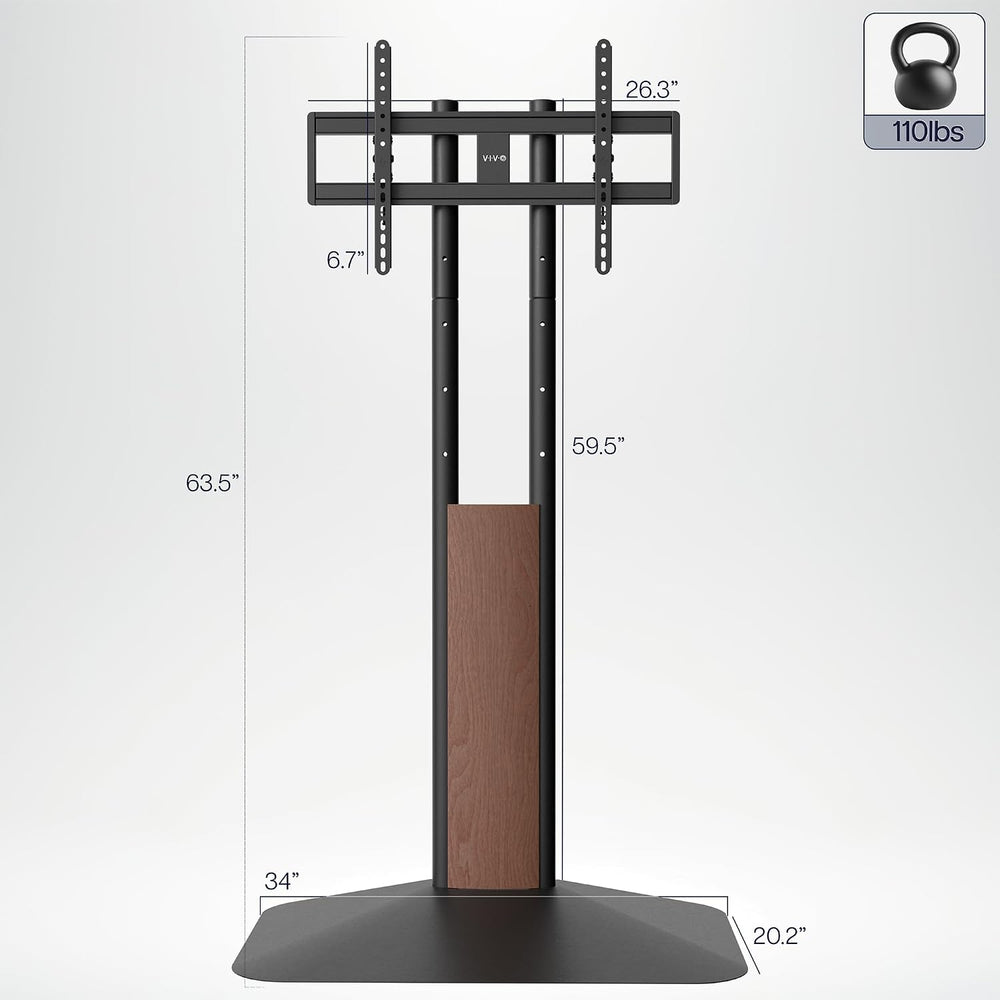 VIVO Dual-Column TV Floor Stand for 32” to 85” Screens with Heavy Duty Base, ...