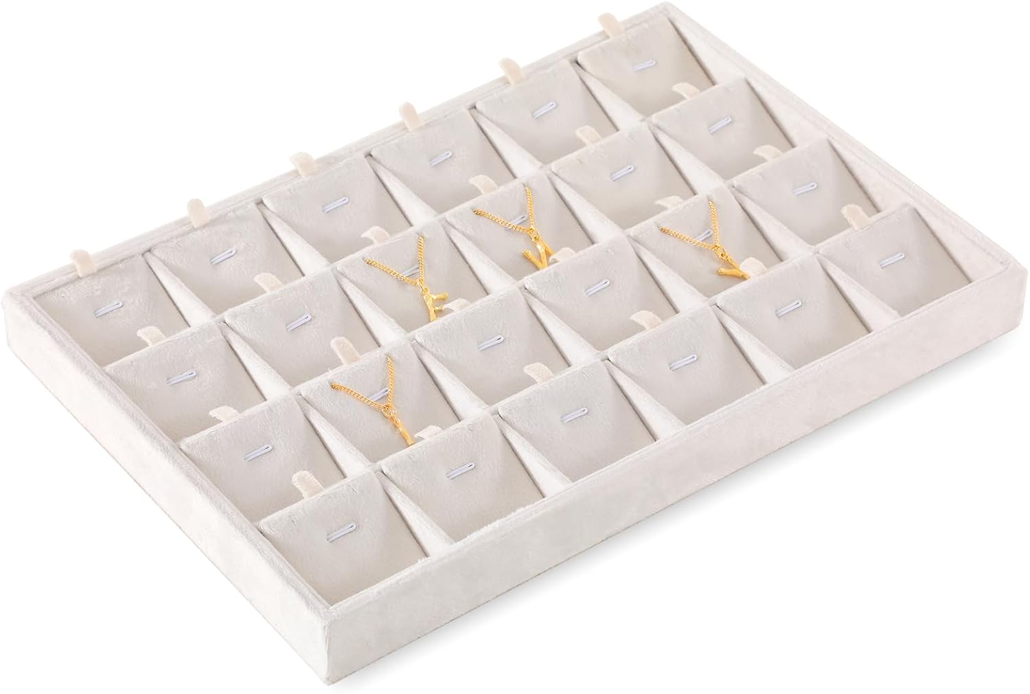 Necklace Display Tray, Velvet Jewelry Organizer, Premium Pendant Display,Luxury Earrings Organizer,White Necklace Organizer