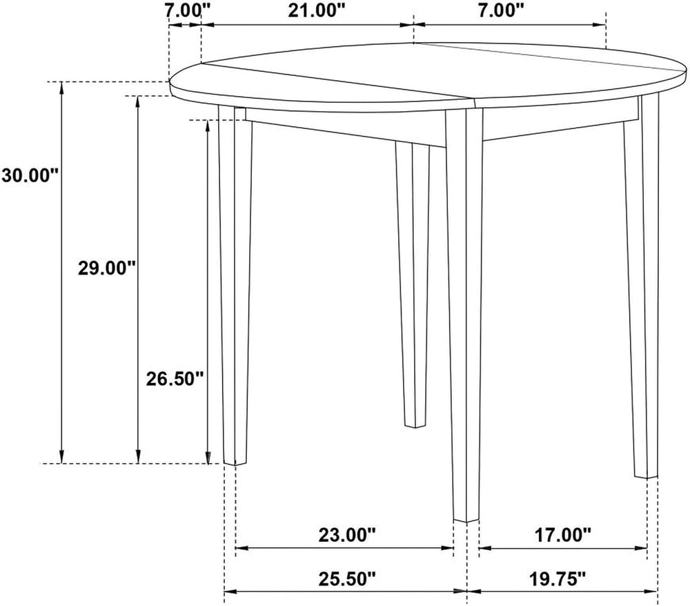 CARTESIAN 3 Piece Drop Leaf Dining Set, Round White Table with 2 Ladder Back ...
