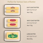 Sweejar Ceramic Butter Dish with Handle Lid, 7.3 Inch Porcelain Large Butter Keeper with Cover, Perfect for East/West Butter (White)