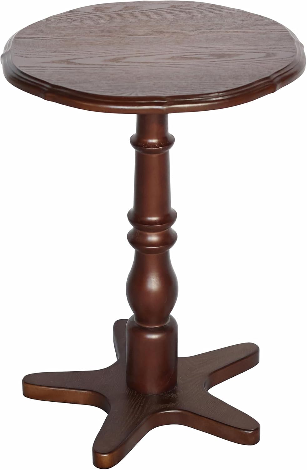 Vintage Accent Side Table, 15.75 Inch Round Wooden Pedestal Design for Living...