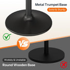 HOOBRO 2 Pcs Round Bar Table, 35" Tall Pub Table, with Non-Slip Base for Narrow Space, Bar Height Table for Kitchen, Easy to Assemble, Black BB57BTP201