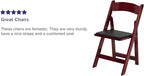 Flash Furniture HERCULES Series Mahogany Wood Folding Chair with Vinyl Padded Seat