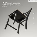 Signature Design by Ashley Wildenauer Dining Chairs Set of 2, Modern Ladderback Dining Chairs with Solid Wood Frame, Two-Tone Finish, Contoured Seat, Black/Brown