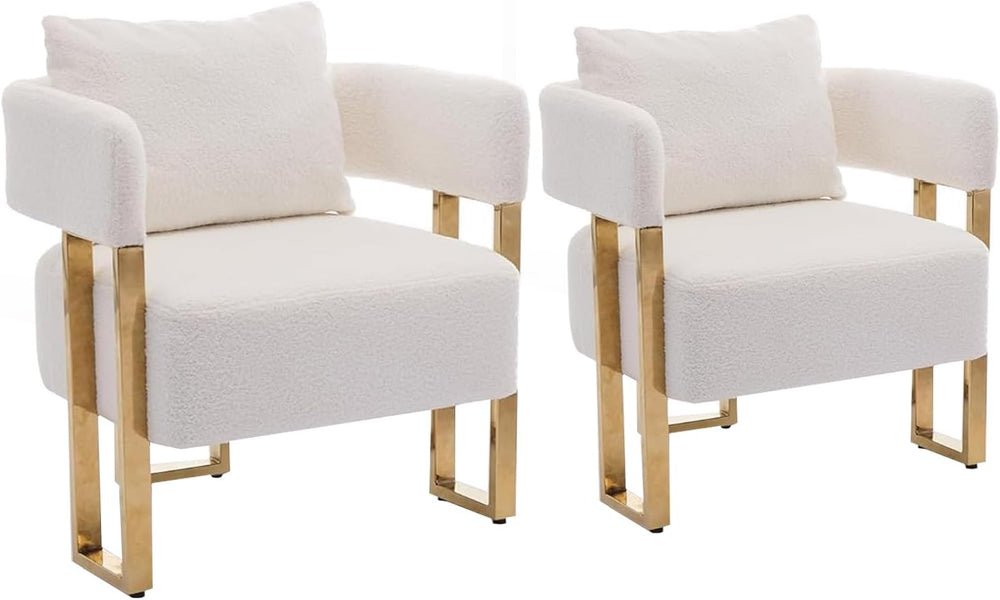YITAI Modern Accent Chairs no Wheels, Living Room Side Chairs Set of 2 with G...