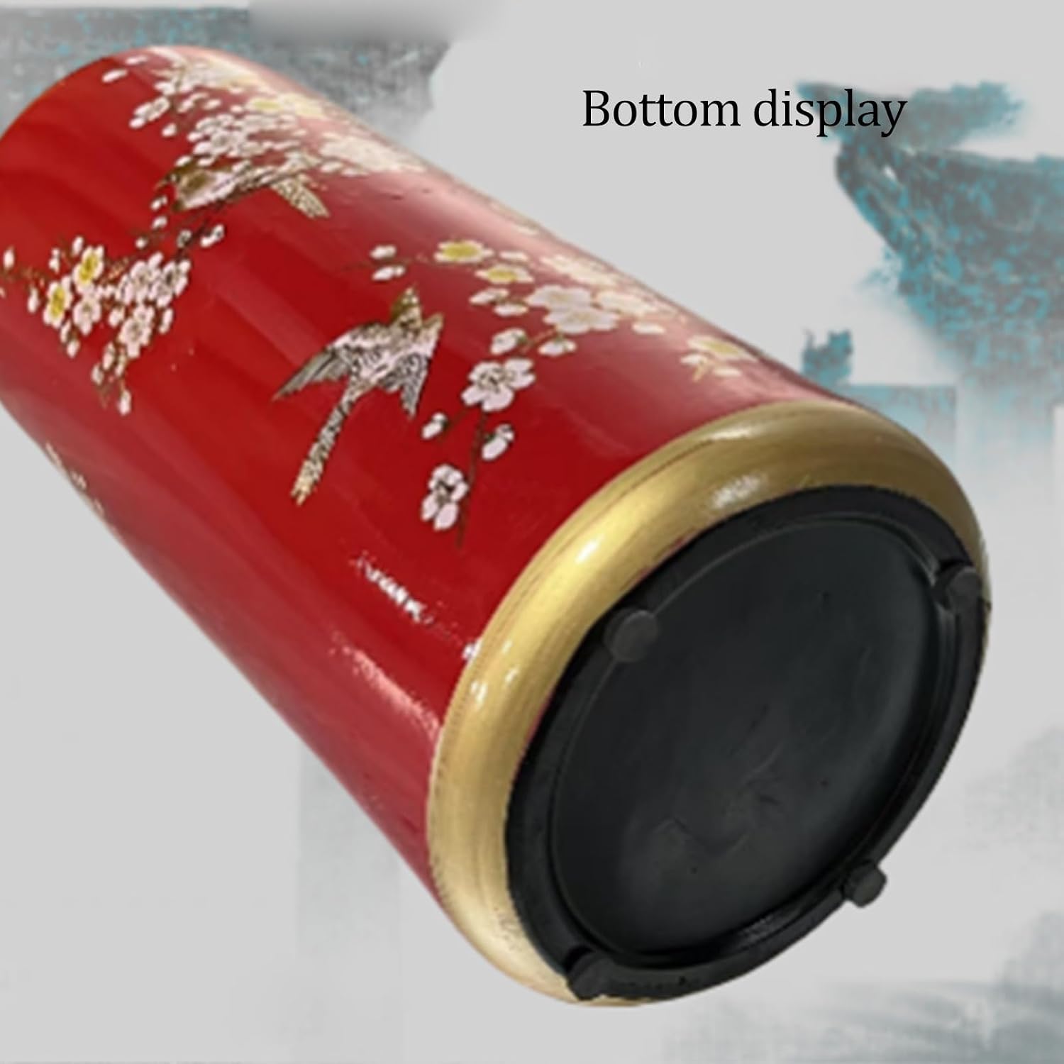 Ceramic Umbrella Stand - Handmade Cane Holder for Entryway, Floor Standing Storage Bucket for Home Office and Indoor Use