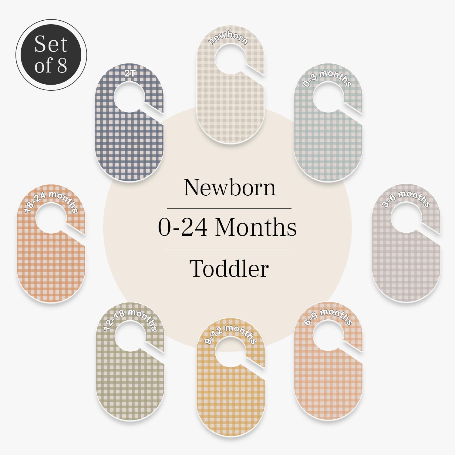 Eli with Love Baby Closet Dividers (Gingham) - Ideal Baby Clothes Dividers – Organize Nursery Closet Hangers by Size/Age