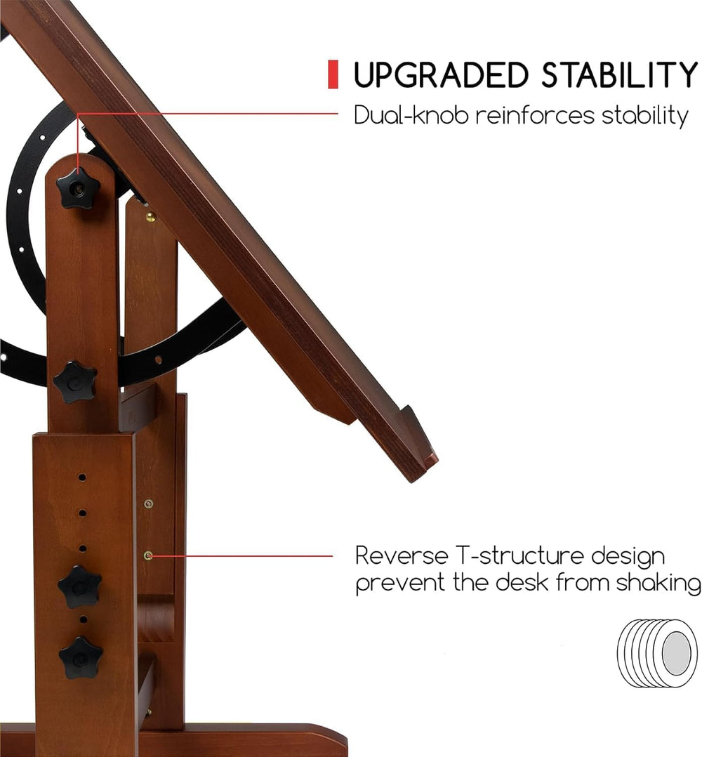 MEEDEN Extra-Large Wood Drafting Table: 42" x 30" Artist Drawing De...