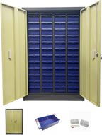 INTSUPERMAI Parts Cabinet 48 Drawers with Door Component Storage Parts Drawers Cabinet Tool for Screws, Nails, Beads,Nuts Blue Drawers