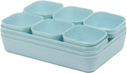 Set Of 12 Blue Color Plastic Desk Drawer Organizers For Makeup Bathroom Office Kitchen Vanity Drawer Storage Box Container